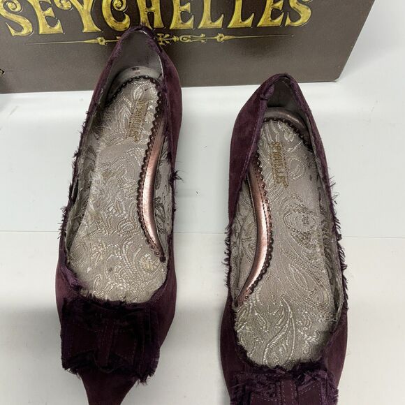 Women’s Seychelles Blackmail Burgundy Suede Kitten Heels, Size 8, Box Inc.‎ - Picture 13 of 13